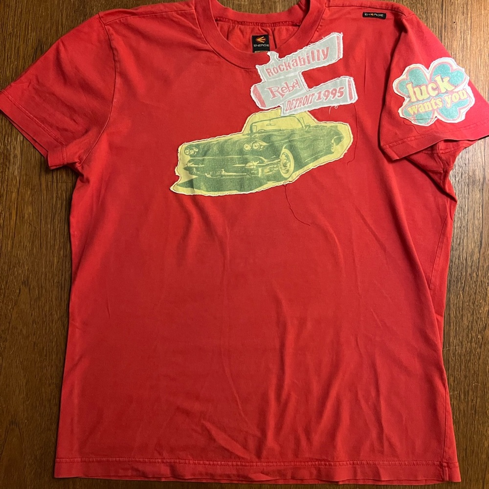 Vintage Energie “Rockabilly Rebel”  Detriot 1995 Red        T-shirt.